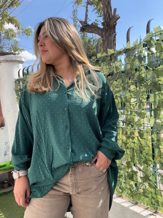 Blusa overside con brillos