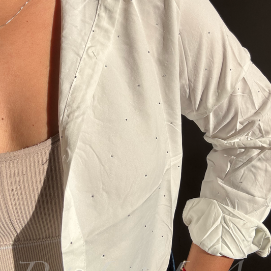 Blusa corta con brillo